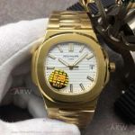 Swiss Replica Patek Philippe Nautilus 5711 Yellow Gold Case White Dial 40 MM 9015 Automatic Watch